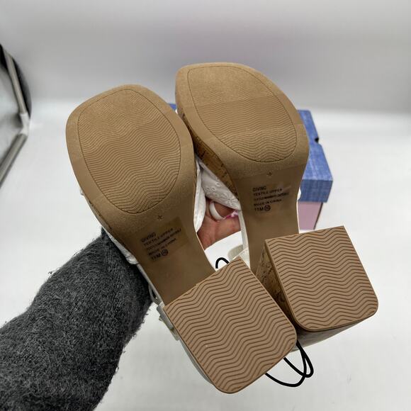 Pop Womens Giving Heeled Sandals White Size 11M - Picture 6 of 10